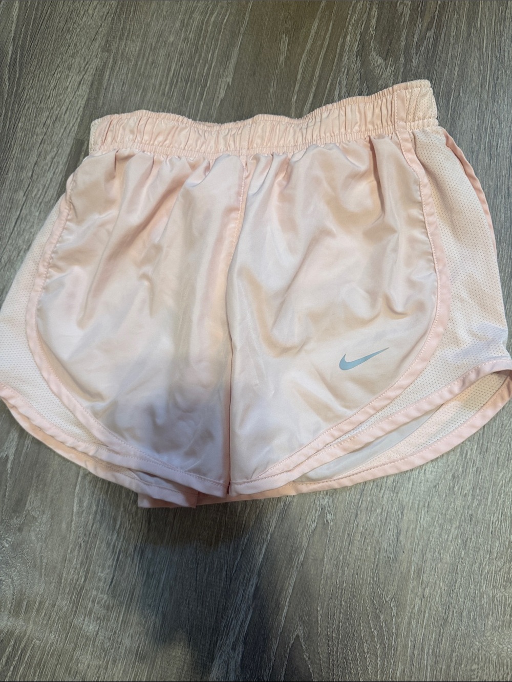 Nike Light Pink Women's Athletic Running Shorts with Swoosh